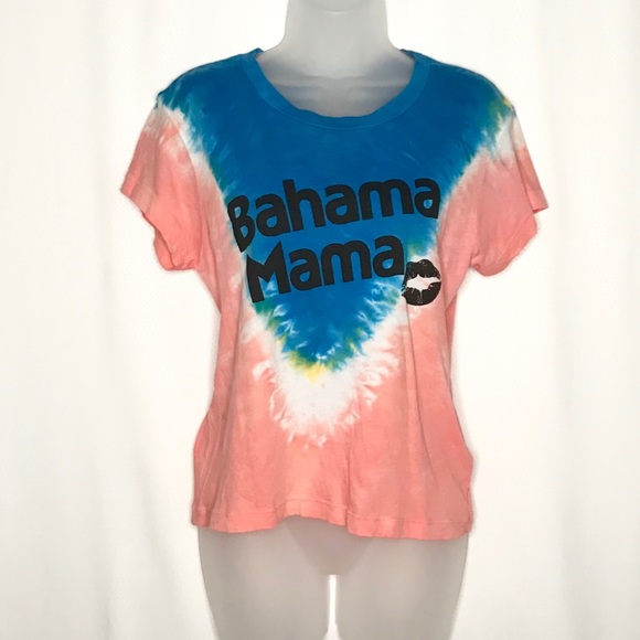 Wildfox Tops - Wildfox bahama mama ‘kiss’ tie dye graphic tee